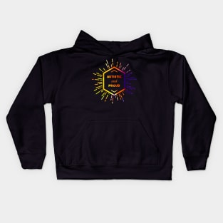 Autistic and proud  (watercolor, light) Kids Hoodie